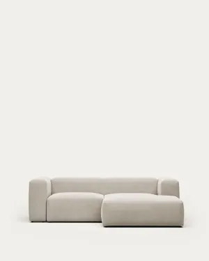 Blok 2-seater sofa with right chaise longue beige chenille 240 cm by null, a Sofas for sale on Style Sourcebook