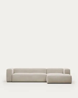 Blok 4-seater sofa with right chaise longue beige chenille 330 cm by null, a Sofas for sale on Style Sourcebook
