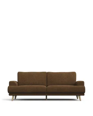 Karin 3-seater sofa dark orange with solid beech wood legs with natural finish, 231 cm by null, a Sofas for sale on Style Sourcebook