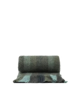Vilo blanket in a green, striped wool blend, 130 x 170 cm by null, a Throws for sale on Style Sourcebook