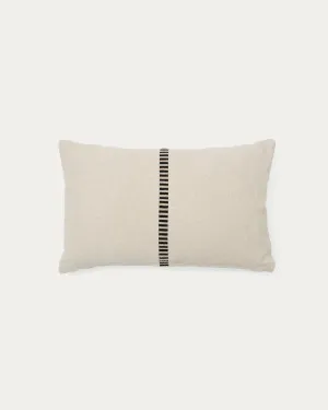 Ardit beige linen and cotton cushion cover contrasting black embroidered stripe 30 x 50 cm by null, a Cushions, Decorative Pillows for sale on Style Sourcebook