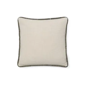 Ardit beige linen and cotton cushion cover contrasting black embroidered stripe 45 x 45 cm by null, a Cushions, Decorative Pillows for sale on Style Sourcebook
