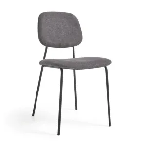 Benilda dark grey stackable chair with oak veneer and steel in black FSC Mix Credit by null, a Dining Chairs for sale on Style Sourcebook