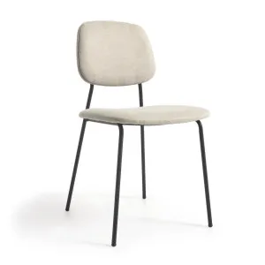 Benilda stackable beige chair with oak veneer and steel with black finish FSC Mix Credit by null, a Dining Chairs for sale on Style Sourcebook