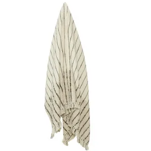 Woven Throw Cotton Natural Black 160cm x 13cm by null, a Throws for sale on Style Sourcebook