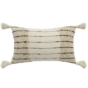 Jonty Cushion Natural/Black 35cm x 55 cm by null, a Cushions, Decorative Pillows for sale on Style Sourcebook