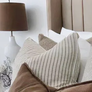 Calliope Linen Cotton Cushion 55cm Square - Beige | Light Brown by null, a Cushions, Decorative Pillows for sale on Style Sourcebook
