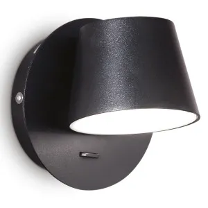 Ideal Lux Gim LED Wall Light Black by Ideal Lux, a Outdoor Lighting for sale on Style Sourcebook