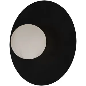 Calibo Crest Alabaster Glass 120mm Orb Wall Light Round Plate 300mm Black by Calibo, a Outdoor Lighting for sale on Style Sourcebook