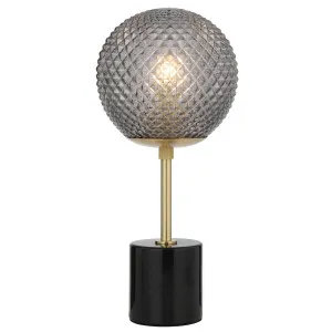 Telbix Elwick Table Lamp Black and Smoke by Telbix, a Table & Bedside Lamps for sale on Style Sourcebook