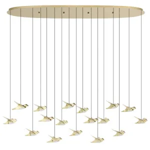 Eglo Paratebueno 17 Light Oval LED Pendant Brass by Eglo, a Pendant Lighting for sale on Style Sourcebook