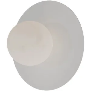 Calibo Crest Alabaster Glass 140mm Orb Wall Light Round Plate 300mm White by Calibo, a Outdoor Lighting for sale on Style Sourcebook