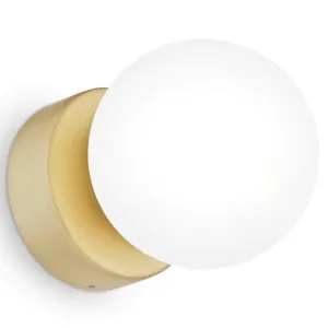 Ideal Lux Perlage Wall Light White and Satin brass by Ideal Lux, a Wall Lighting for sale on Style Sourcebook