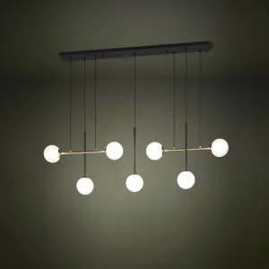 Eglo Paz 7 Light Pendant Black and Brass by Eglo, a Pendant Lighting for sale on Style Sourcebook