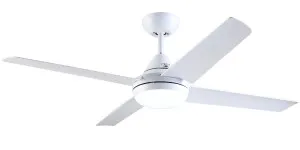 Mercator Cardinia 48" AC Ceiling Fan with LED Light and Wall Controller White by Mercator, a Ceiling Fans for sale on Style Sourcebook