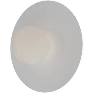 Calibo Crest Alabaster Glass 120mm Orb Wall Light Round Plate 300mm White by Calibo, a Outdoor Lighting for sale on Style Sourcebook