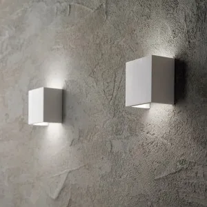 Ideal Lux Flash Gesso Square Wall Light White by Ideal Lux, a Outdoor Lighting for sale on Style Sourcebook