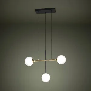 Eglo Paz 3 Light Pendant Black and Brass by Eglo, a Pendant Lighting for sale on Style Sourcebook