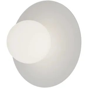 Calibo Crest Opal Glass 140mm Orb Wall Light Round Plate 300mm White by Calibo, a Outdoor Lighting for sale on Style Sourcebook
