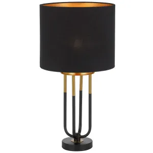 Telbix Negas Table Lamp Black and Antique Gold by Telbix, a Table & Bedside Lamps for sale on Style Sourcebook
