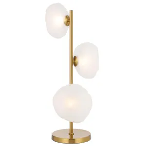 Telbix Zecca 3 Light Table Lamp Antique Gold and Frost by Telbix, a Table & Bedside Lamps for sale on Style Sourcebook