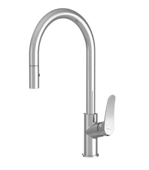 Pull-Out Gooseneck Spray Mixer | Made From Brass In Chrome Finish By Oliveri by Oliveri, a Kitchen Taps & Mixers for sale on Style Sourcebook