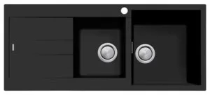 1 & 3/4 Bowl Topmount Sink With Left Drainer | Made From Granite/Acrylic In Matte Black By Oliveri by Oliveri, a Kitchen Sinks for sale on Style Sourcebook