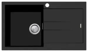 Single Bowl Topmount Sink With Right Drainer | Made From Granite/Acrylic In Matte Black By Oliveri by Oliveri, a Kitchen Sinks for sale on Style Sourcebook