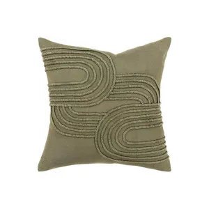 Ex Display - Gatsby Cotton 50cm x 50cm Cushion Feather Inserts - Olive by Interior Secrets - AfterPay Available by Interior Secrets, a Cushions, Decorative Pillows for sale on Style Sourcebook
