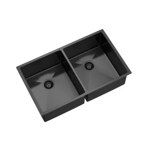 BURAZZO Inset / Undermount Double Bowl Sink 750mm Gunmetal by Highgrove Bathrooms, a Kitchen Sinks for sale on Style Sourcebook