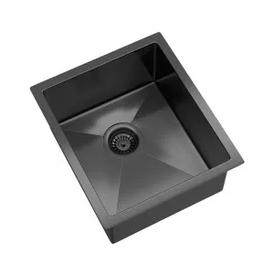 BURAZZO Inset / Undermount Single Bowl Sink 390mm Gunmetal by Highgrove Bathrooms, a Kitchen Sinks for sale on Style Sourcebook