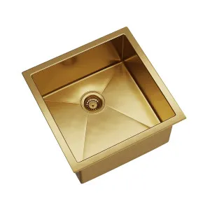 BURAZZO Inset / Undermount Single Bowl Sink 450mm (Deep) Brushed Brass by Highgrove Bathrooms, a Kitchen Sinks for sale on Style Sourcebook