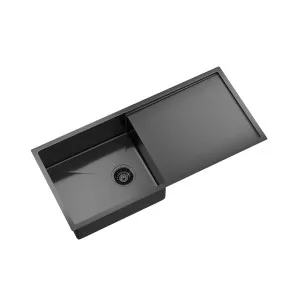 BURAZZO Single Bowl Sink with Drainer 990mm Gunmetal by Highgrove Bathrooms, a Kitchen Sinks for sale on Style Sourcebook