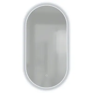 DELRAY Oval LED Edge Mirror with Demister 450x900mm by Highgrove Bathrooms, a Vanity Mirrors for sale on Style Sourcebook