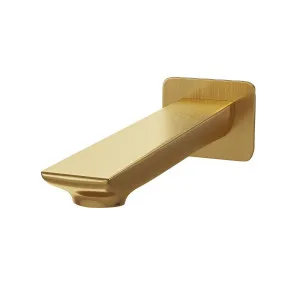 EDEN In Wall Bath Spout Brushed Brass 190mm by Highgrove Bathrooms, a Bathroom Taps & Mixers for sale on Style Sourcebook