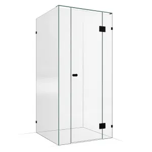 Frameless Shower Screen 1000x1000mm - 200mm Hinge Panel Matte Black by Highgrove Bathrooms, a Showers for sale on Style Sourcebook