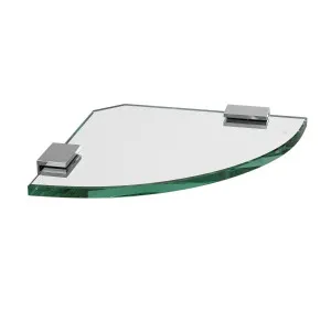 Glass Corner Shelf 200x200x10mm w/ Chrome Clips by Highgrove Bathrooms, a Shelves & Hooks for sale on Style Sourcebook