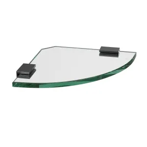 Glass Corner Shelf 200x200x10mm w/ Gunmetal Clips by Highgrove Bathrooms, a Shelves & Hooks for sale on Style Sourcebook