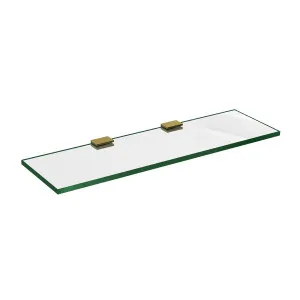Glass Shelf 400mm w/ Brushed Brass Clips by Highgrove Bathrooms, a Shelves & Hooks for sale on Style Sourcebook