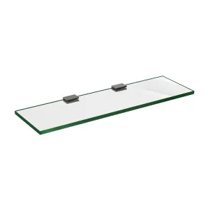 Glass Shelf 400mm w/ Brushed Nickel Clips by Highgrove Bathrooms, a Shelves & Hooks for sale on Style Sourcebook