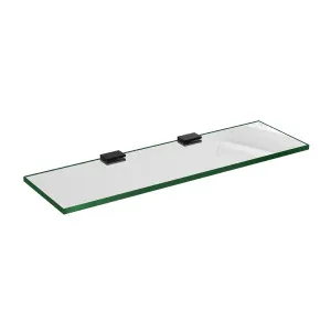 Glass Shelf 400mm w/ Matte Black Clips by Highgrove Bathrooms, a Shelves & Hooks for sale on Style Sourcebook