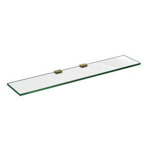 Glass Shelf 600mm w/ Brushed Brass Clips by Highgrove Bathrooms, a Shelves & Hooks for sale on Style Sourcebook