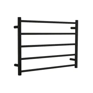HETTA Round Heated Towel Rail 5 Bar Matte Black by Highgrove Bathrooms, a Towel Rails for sale on Style Sourcebook