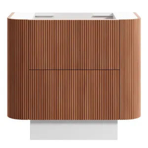 KIMBERLEY Curved Floor Mount Vanity 900mm Beech Finish by Highgrove Bathrooms, a Vanities for sale on Style Sourcebook
