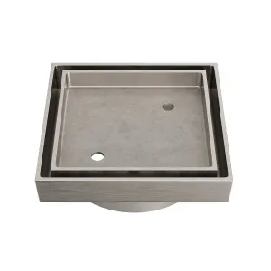LIDO Square Tile Grate 125mm with DN100 Outlet Brushed Nickel by Highgrove Bathrooms, a Traps & Wastes for sale on Style Sourcebook