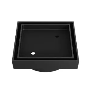 LIDO Square Tile Grate 125mm with DN100 Outlet Matte Black by Highgrove Bathrooms, a Traps & Wastes for sale on Style Sourcebook