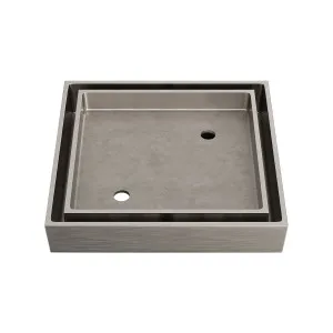 LIDO Square Tile Grate 125mm with DN80 Outlet Brushed Nickel by Highgrove Bathrooms, a Traps & Wastes for sale on Style Sourcebook