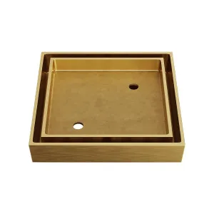 LIDO Square Tile Grate 125mm with DN80 Outlet Brushed Brass by Highgrove Bathrooms, a Traps & Wastes for sale on Style Sourcebook