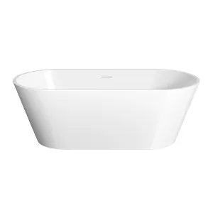OLLIE Freestanding Bath with Overflow Gloss White 1700mm by Highgrove Bathrooms, a Bathroom Taps & Mixers for sale on Style Sourcebook