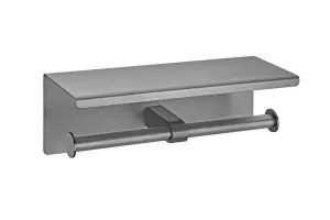 SPIN Double Toilet Roll Holder with Shelf Gunmetal by Highgrove Bathrooms, a Shelves & Hooks for sale on Style Sourcebook